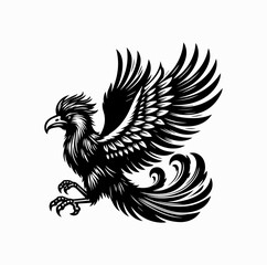 Fototapeta premium Turul Bird Silhouette – Hungarian Mythology Symbol Vector