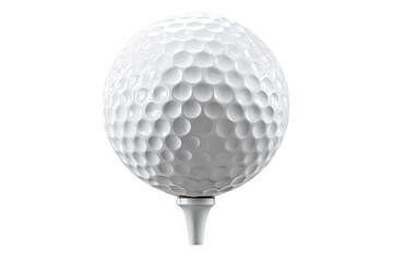 Golf ball on a tee, white background, png element, png file.