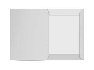 A4 size folder mockup isolated. Document Paper Folder Template. A4 open folder with one pocket. Blank folder template for business presentations, flyers, catalogs, documents or any other creative work