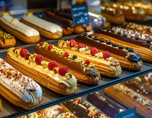 A display of eclairs