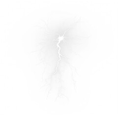 A quality lightning bolt PNG clipart showing an electric strike in a thunderstorm with a transparent background