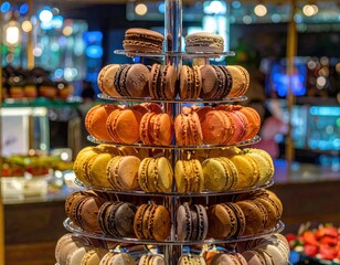 A display of macarons