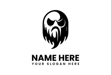 Angry Ghost Logo Design with a Dramatic Expression