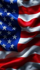 Stylized Waving American Flag A Beautiful Representation of Patriotism, Freedom, and National Pride