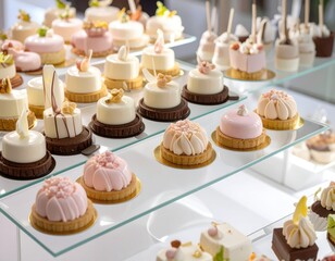 A display of tiny cake