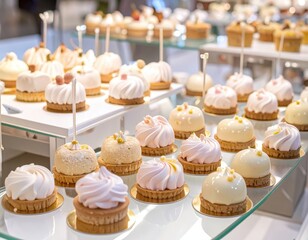 A display of tiny cake
