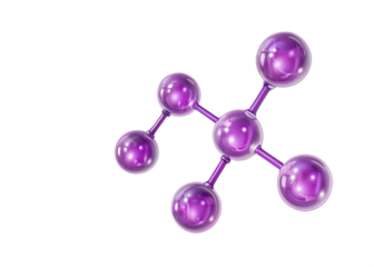 3d render of purple molecule