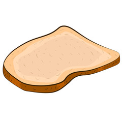 Slice of White Bread Vector Illustration