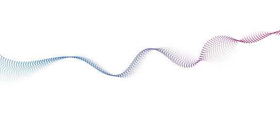 Flowing Dot Wave halftone gradient pattern on transparent background	
