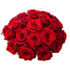 Bouquet of red roses isolated on transparent background 