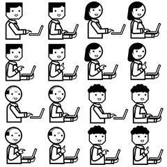 A worker using a computer