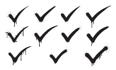 Hand Drawn Check Mark Icon Set Sketch Style Tick Symbols for Completion, Approval, and Task Lists

