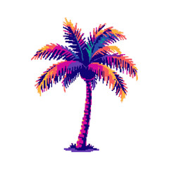 Vibrant Pop Art Palm Tree Illustration.