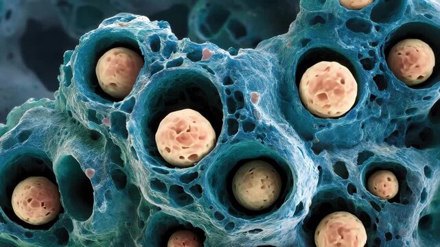 Microscopic view of abnormal squamous epithelial cells indicating potential cellular changes and health concerns