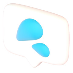 シンプルな汗マークの吹き出しの3Dアイコン。3DCGのアイソメトリック素材