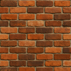 Seamless Rustic Red Brick Wall Texture | Old Masonry Construction Background