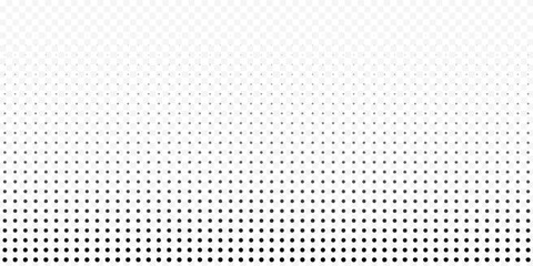 Dotted gradient vector illustration, white and black halftone background, horizontal seamless dotted lines, monochrome dots texture backdrop, retro effect. modern