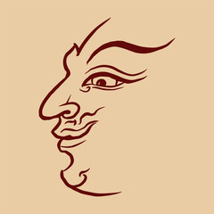 abstract of face in Thai art vector for illustration card decoration