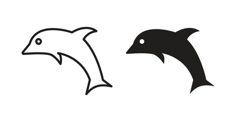 Dolphin icon vector sign symbol