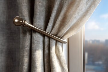 Curtain bathed in gentle daylight perfect for web banners print ads or design showcases