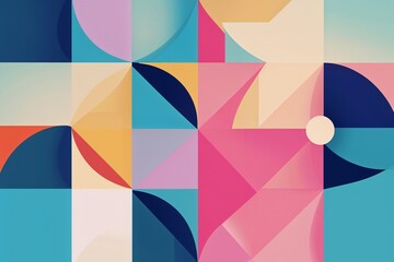 Minimal abstract geometric pattern in pastel colors with sharp angles  