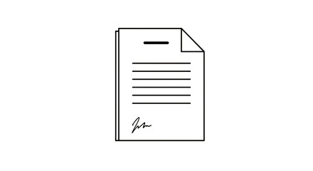 Document with visible lines and margins, resting on a flat surface, surrounded by a clean workspace