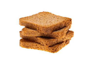 Rye croutons isolated