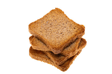 Rye croutons isolated