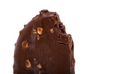 Chocolate ice cream on a stick isolated