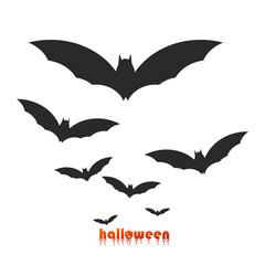 set of bats, Swarm of Spooky Halloween Bats