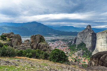The rocky landscape of Meteora
