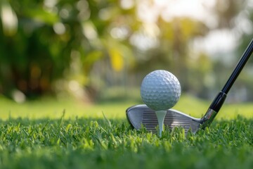 Perfecting the Swing During Early Morning Golf Practice Session