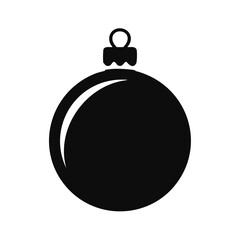 Black Christmas Bauble Icon on White Background ornament