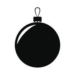 Black Christmas Ornament Silhouette with Hanging Loop