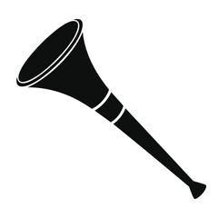 Black silhouette of a vuvuzela horn trumpet musical instrument