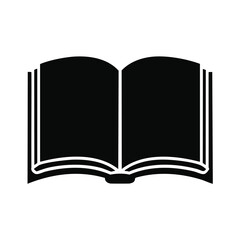 Open Book Silhouette Icon reading knowledge