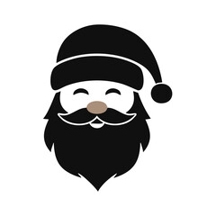 Santa Claus Face with Brown Nose and Closed Eyes Father Christmas