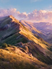 Majestic Mountain Ridge at Golden Hour