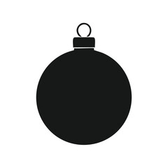 Simple Black Christmas Ball Silhouette Icon ornament