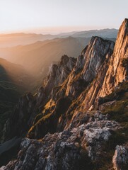 Majestic Mountain Ridge at Golden Hour