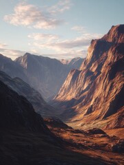 Majestic Mountain Valley at Golden Hour