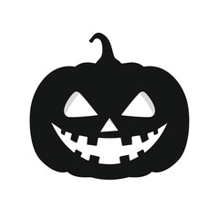 Black Halloween Jack-o- Lantern Silhouette with Scary Face Keywords: halloween, jackolantern