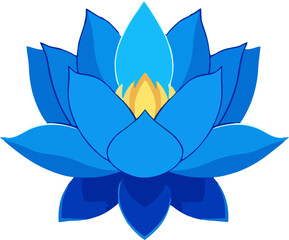 Blue Lotus Flower Vector Illustration Elegant Night Floral Design