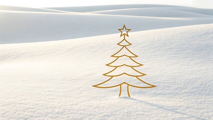 Festive Christmas Holiday Background with Winter Snow and Decorations