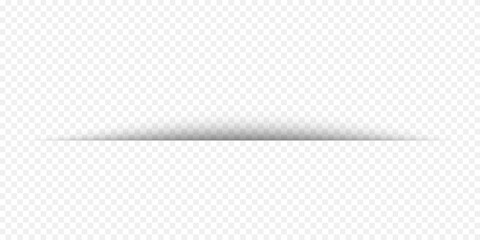 Page dividers with transparent shadows, isolated. Pages separation vector set. Transparent realistic paper shadow effects. Web banner. Element for frame shadow. Vector design for website, text, border