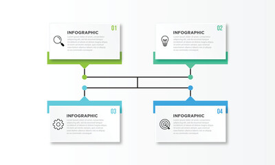 Presentation business infographic template with 4 options. Vector illustration.