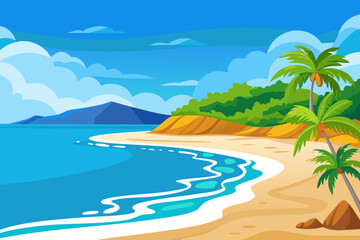 tropical island with palm trees