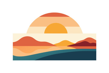 vector illustration of a mountain landscape