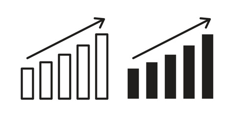 Increasing stocks icon vector sign symbol