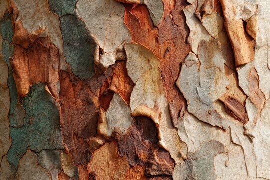Eucalyptus Globulus Tree Trunk Texture in Autumn - Southern Blue Gum Bark Natural Background